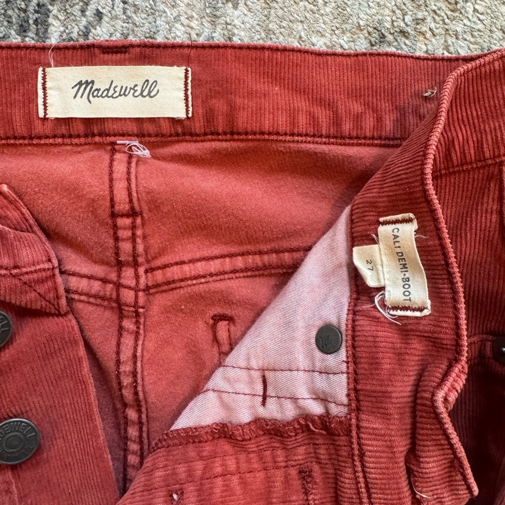 Madewell Women's Flare Corduroys in Rust - Picture 5 of 5